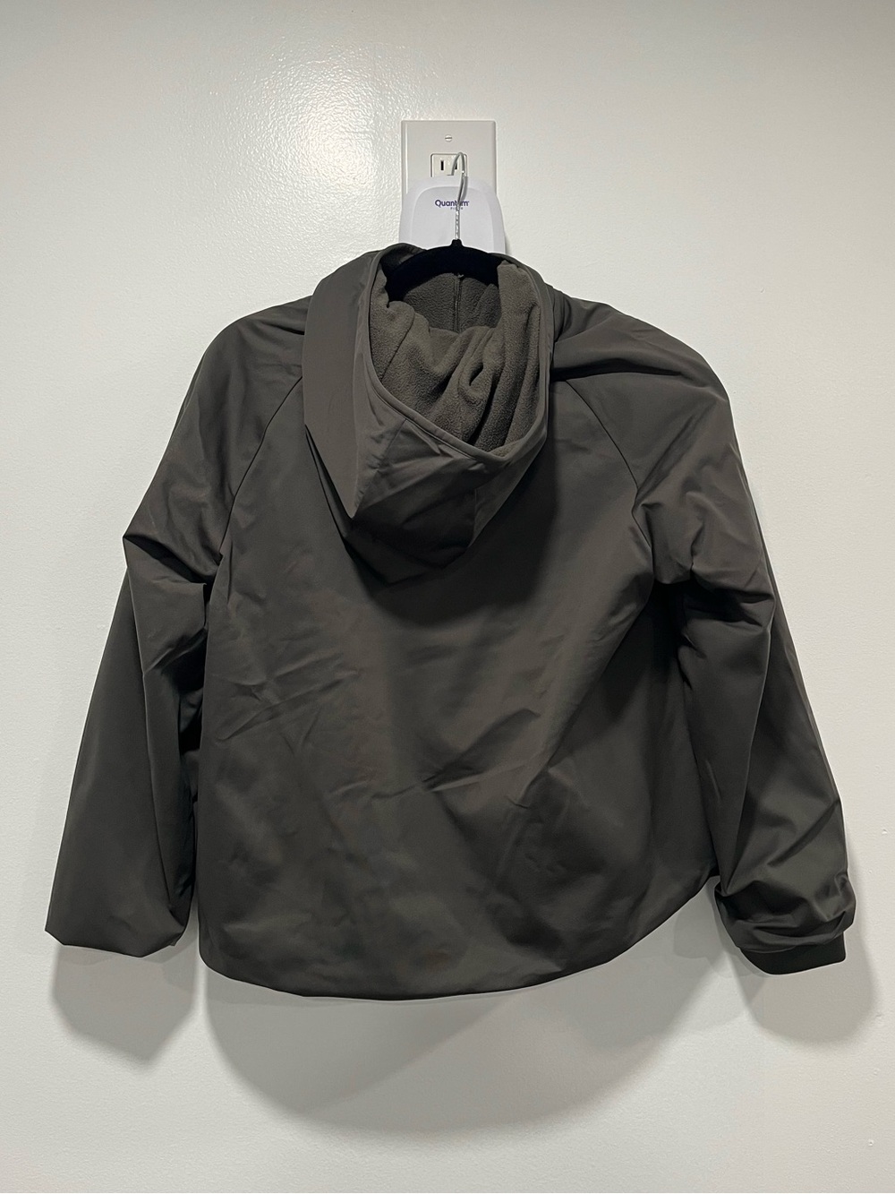 NWT Uniqlo Windproof Fleece Reversible Full-Zip Hoodie in 59 Dark Green - Picture 5 of 5